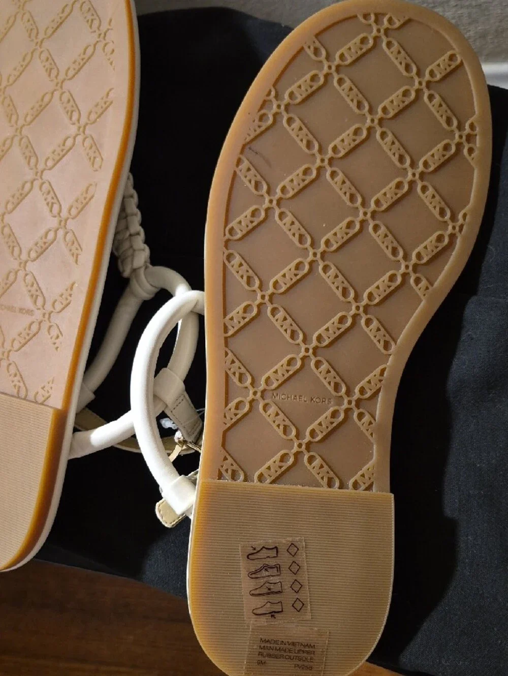 Michael Kors White Braided T-Strap Sandals Brand New! Never Worn!